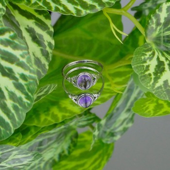 Bague Améthyste ovale, Argent 925 vieilli