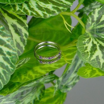 Bague multicolore multi pierres, Argent 925 rhodié