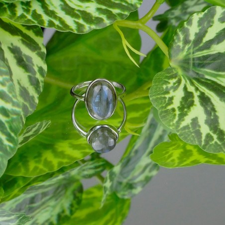 Bague Labradorite ovale, Argent 925 rhodié