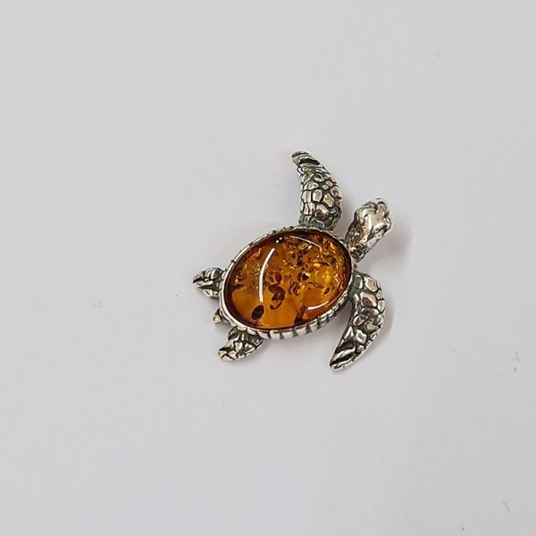 Pendentif Ambre, tortue