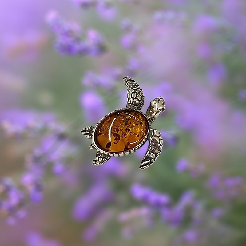 Pendentif Ambre, tortue
