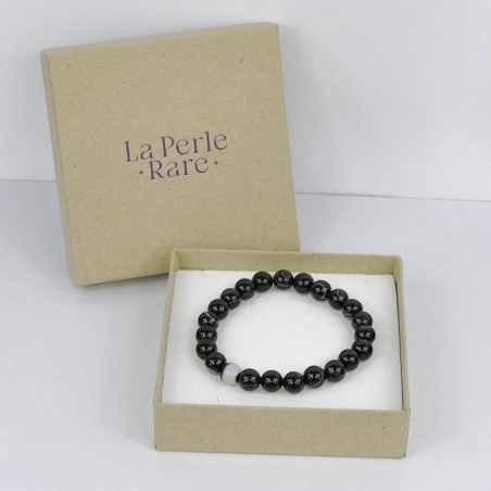 Bracelet Agate du Botswana noire