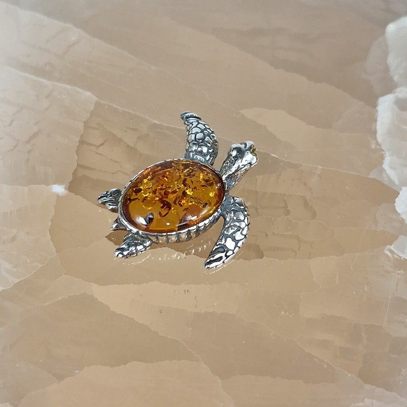 Pendentif Ambre, tortue