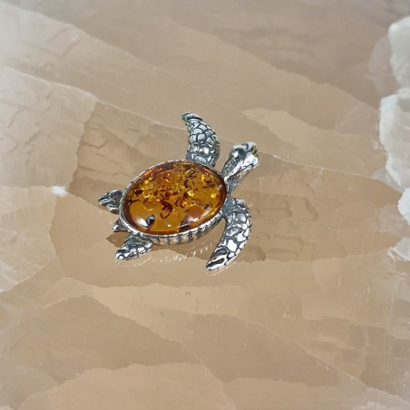 Pendentif Ambre, tortue