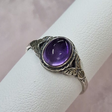 Bague Améthyste ovale, Argent 925 vieilli