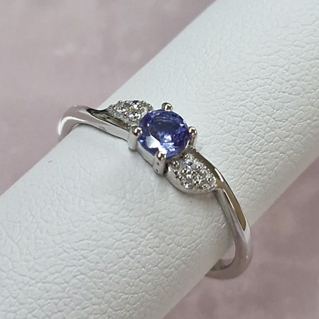 Bague Tanzanite  bleue, Argent 925 rhodié