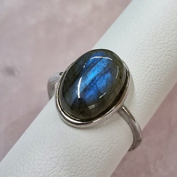 Bague Labradorite ovale, Argent 925 rhodié