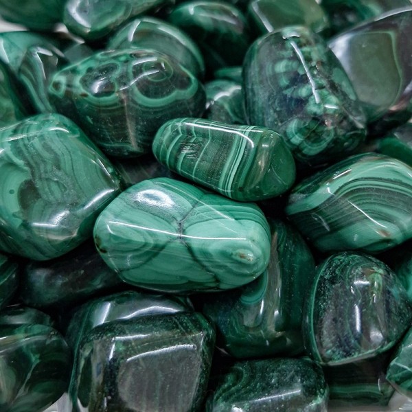 Pierre naturelle polie,  Malachite.