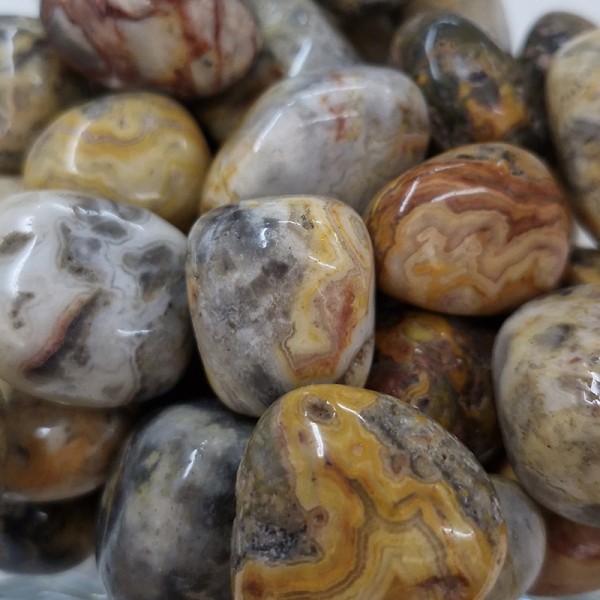 Agate Crazy Lace, pierre roulée.