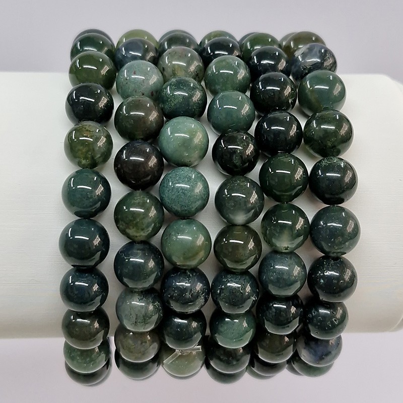 Bracelet en pierres naturelles Agate mousse.