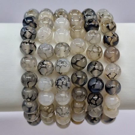 Bracelet pierres naturelles Agate toile d'araignée ou veine de dragon.