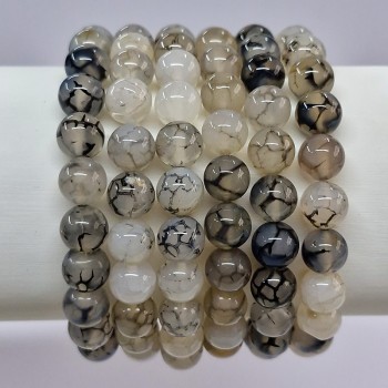 Bracelet pierres naturelles Agate toile d'araignée ou veine de dragon.