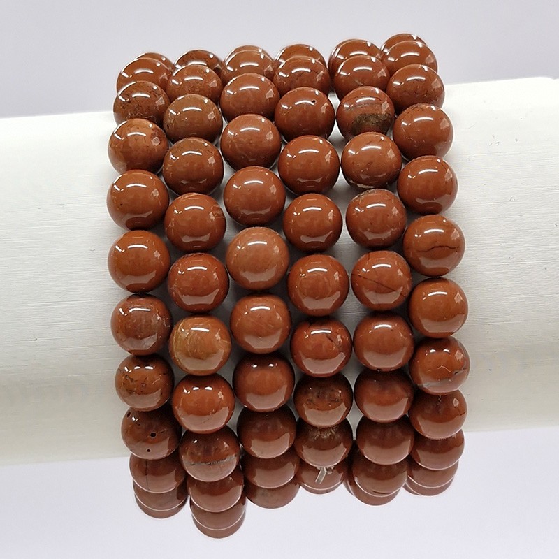 Bracelet en pierres naturelles Jaspe rouge
