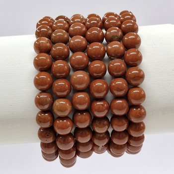 Bracelet en pierres naturelles Jaspe rouge