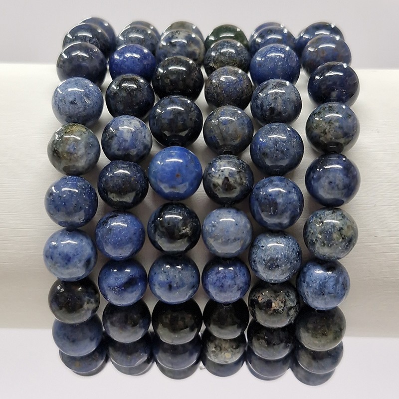 Bracelet en pierres naturelles Dumortérite, Aventurine bleue.