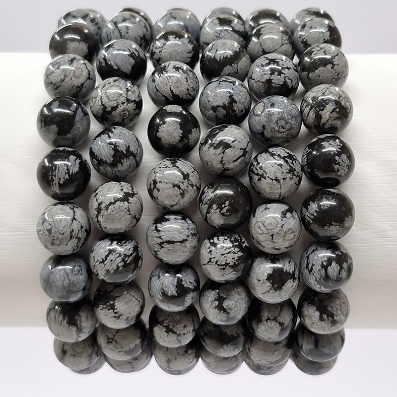 Bracelet Obsidienne flocons de neige