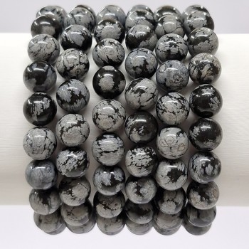 Bracelet Obsidienne flocons de neige
