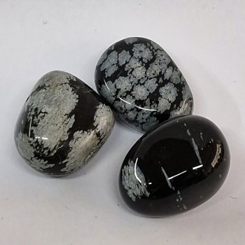 Obsidienne Flocon de neige , pierre roulée.