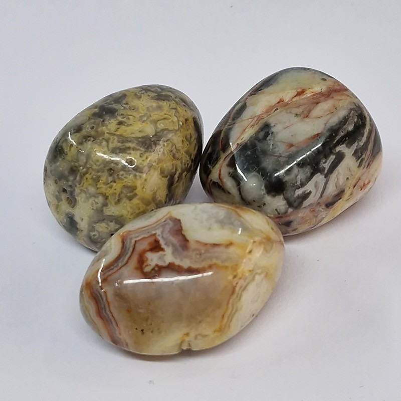 Pierre naturelle polie, Agate Crazy Lace.