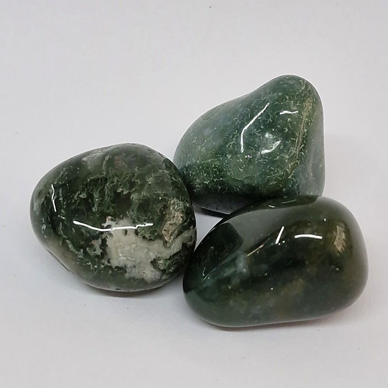 Agate mousse , pierre roulée.