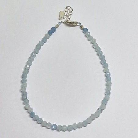 Bracelet pierres facettées, fermoir argent 925