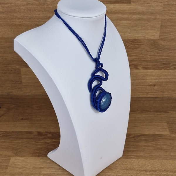 Collier Aigue Marine en macramé