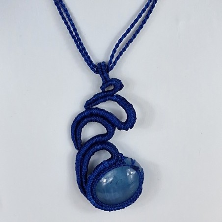 Collier Aigue Marine en macramé