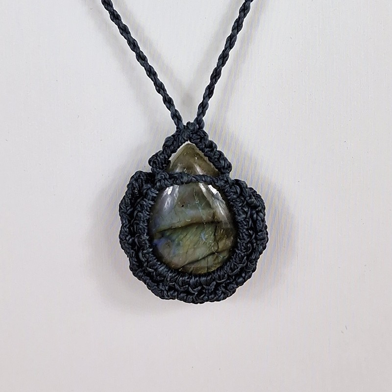 Kopie von Collier Aigue Marine en macramé