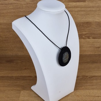 copy of copy of Collier Aigue Marine en macramé