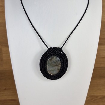 copy of copy of Collier Aigue Marine en macramé