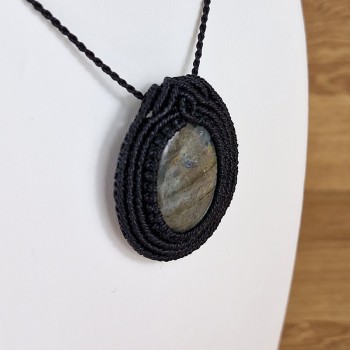 copy of copy of Collier Aigue Marine en macramé