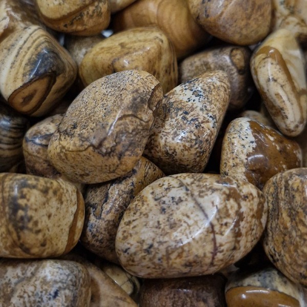 Jaspe paysage, pierre roulée