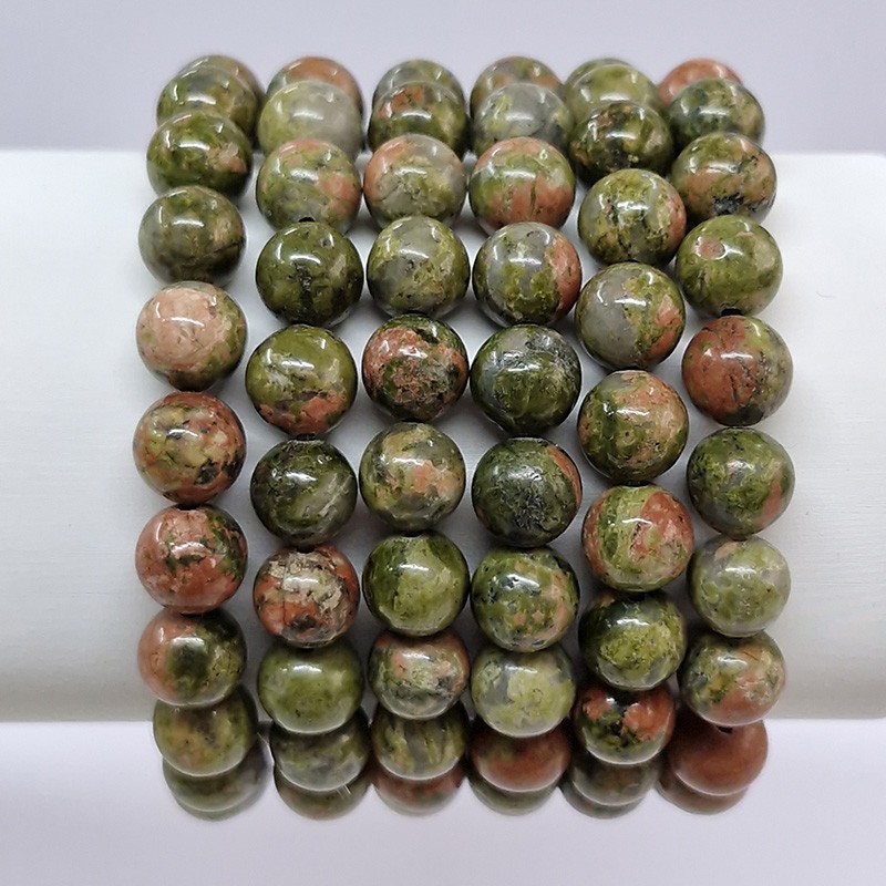 Bracelet en pierres naturelles Jaspe Unakite.