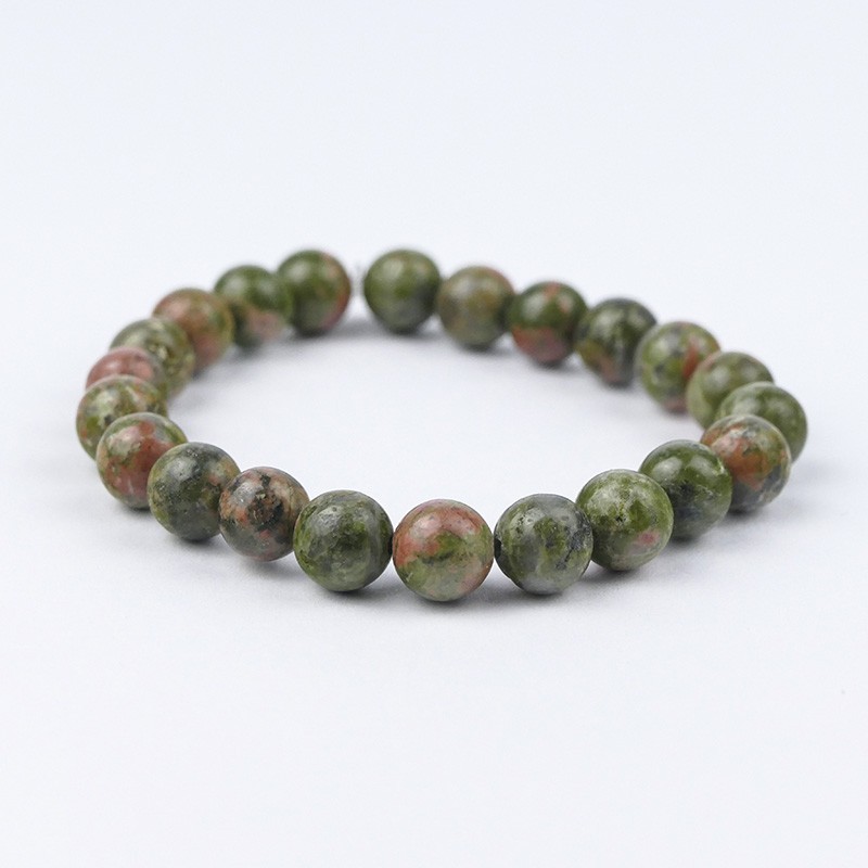 Bracelet en pierres naturelles Jaspe Unakite.