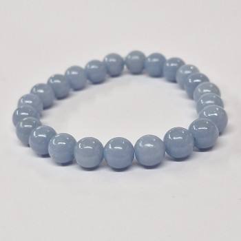 Bracelet  en pierres naturelles Angélite bleue .