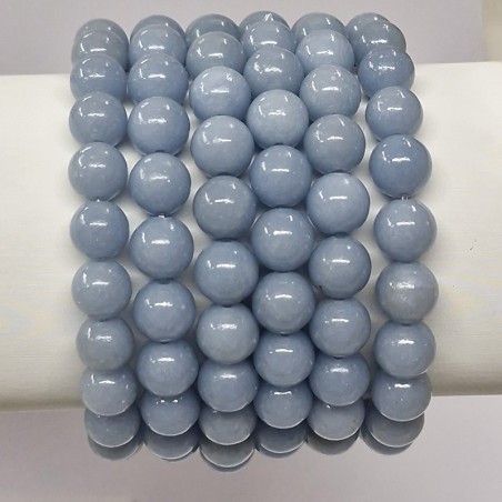 Bracelet  en pierres naturelles Angélite bleue .