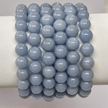 Bracelet  en pierres naturelles Angélite bleue .