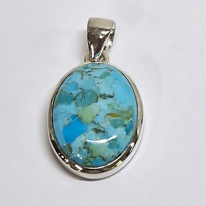 copy of Pendentif Argent 925, Fleur de Vie et Turquoise