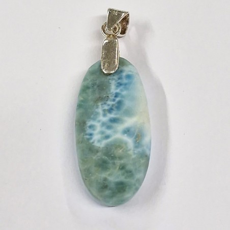 Pendentif Larimar, bélière argent 925