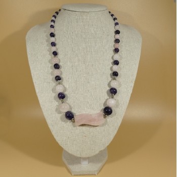Collier Améthyste et Quartz rose