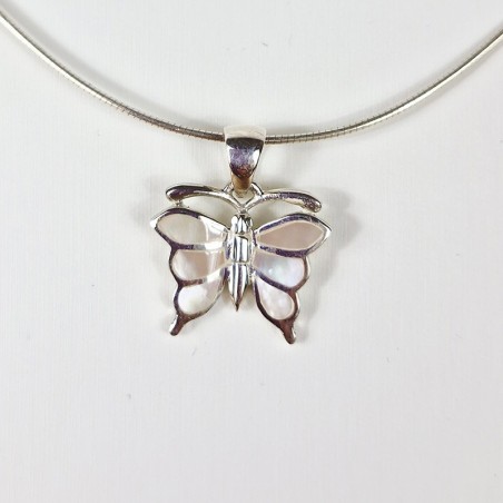 Pendentif nacre blanche, argent 925