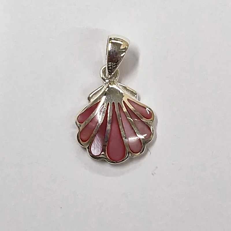 Pendentif nacre rose, argent 925