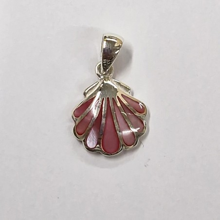 Pendentif nacre rose, argent 925