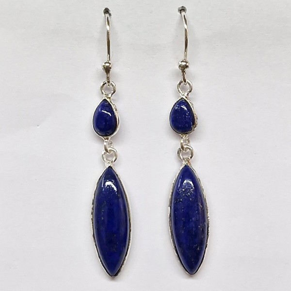 Boucles d'oreilles Lapis Lazuli, argent 925