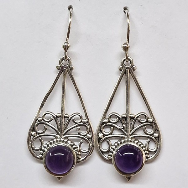 Boucles d'oreilles Améthyste, argent 925