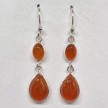 Boucles d'oreilles Cornaline, argent 925