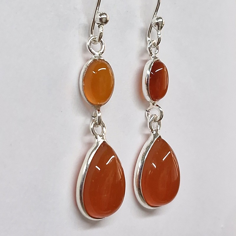 Boucles d'oreilles Cornaline, argent 925