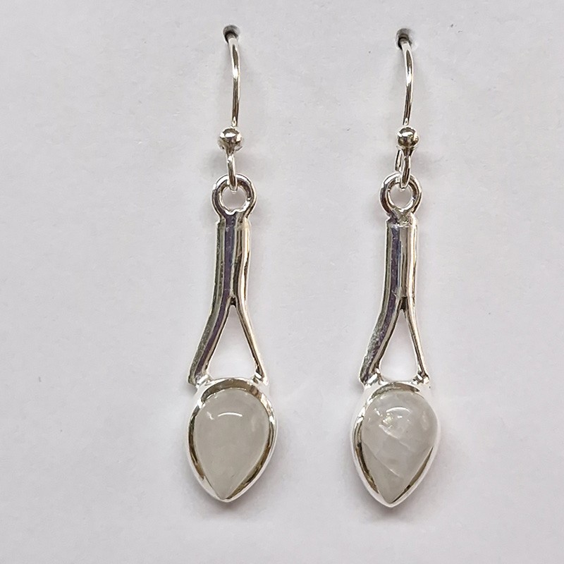Boucles d'oreilles Pierre de Lune, argent 925
