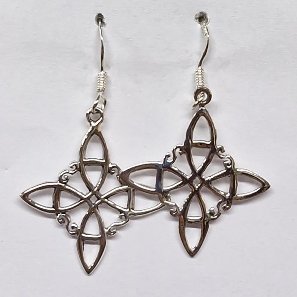 Boucles d'oreilles Nœud de Sorcière, argent 925