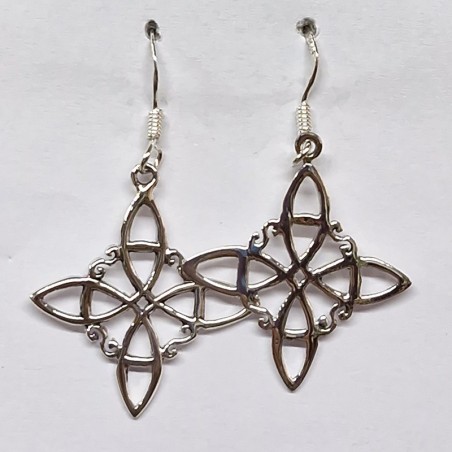 Boucles d'oreilles Nœud de Sorcière, argent 925